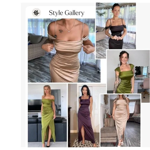 NWT Popilush Light Blue Multiway Shapewear Maxi Dress Off Shoulder Small - Picture 3 of 12